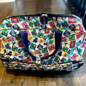 Vera Bradley Multicolor Travel Bag with Blue Handles